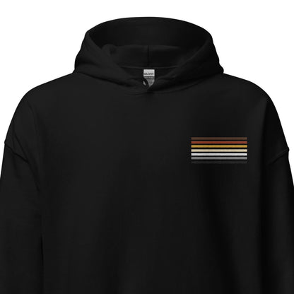 bear pride hoodie, subtle gay bear embroidered pocket design hooded sweatshirt, main