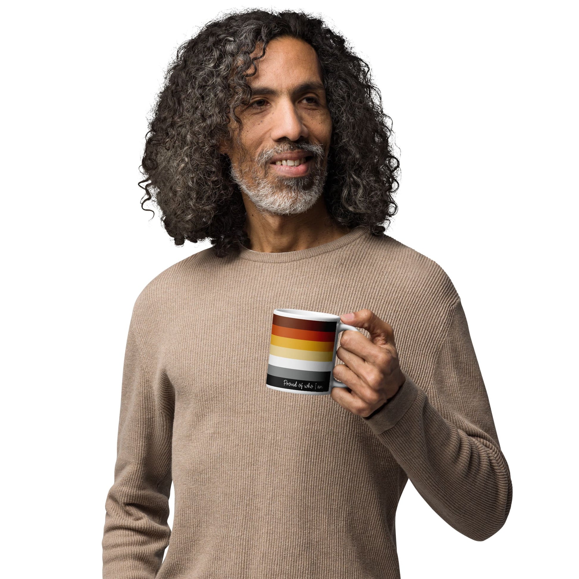 bear pride coffee mug, model