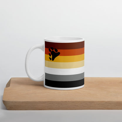 bear pride coffee mug on table
