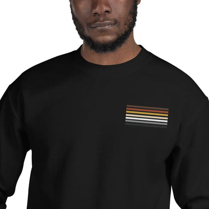 bear pride sweatshirt, subtle gay bear flag embroidered pocket design sweater, model 2