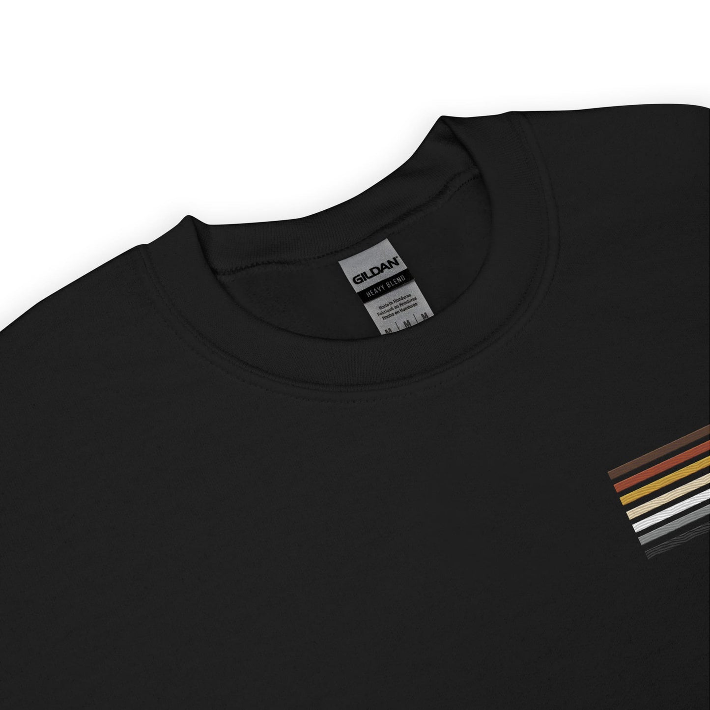 bear pride sweatshirt, subtle gay bear flag embroidered pocket design sweater, collar