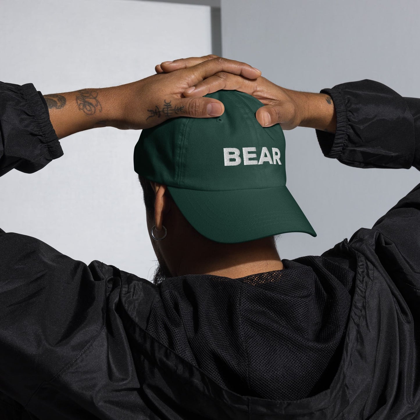 bear pride hat, embroidered gay bear cap, model 3