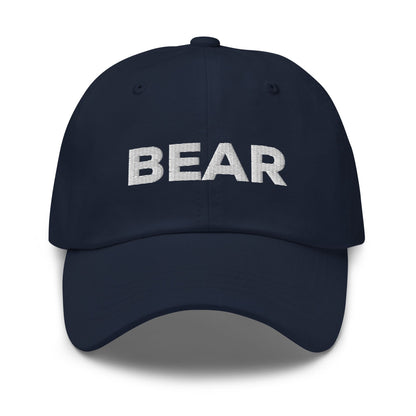 bear pride hat, embroidered gay bear cap, navy