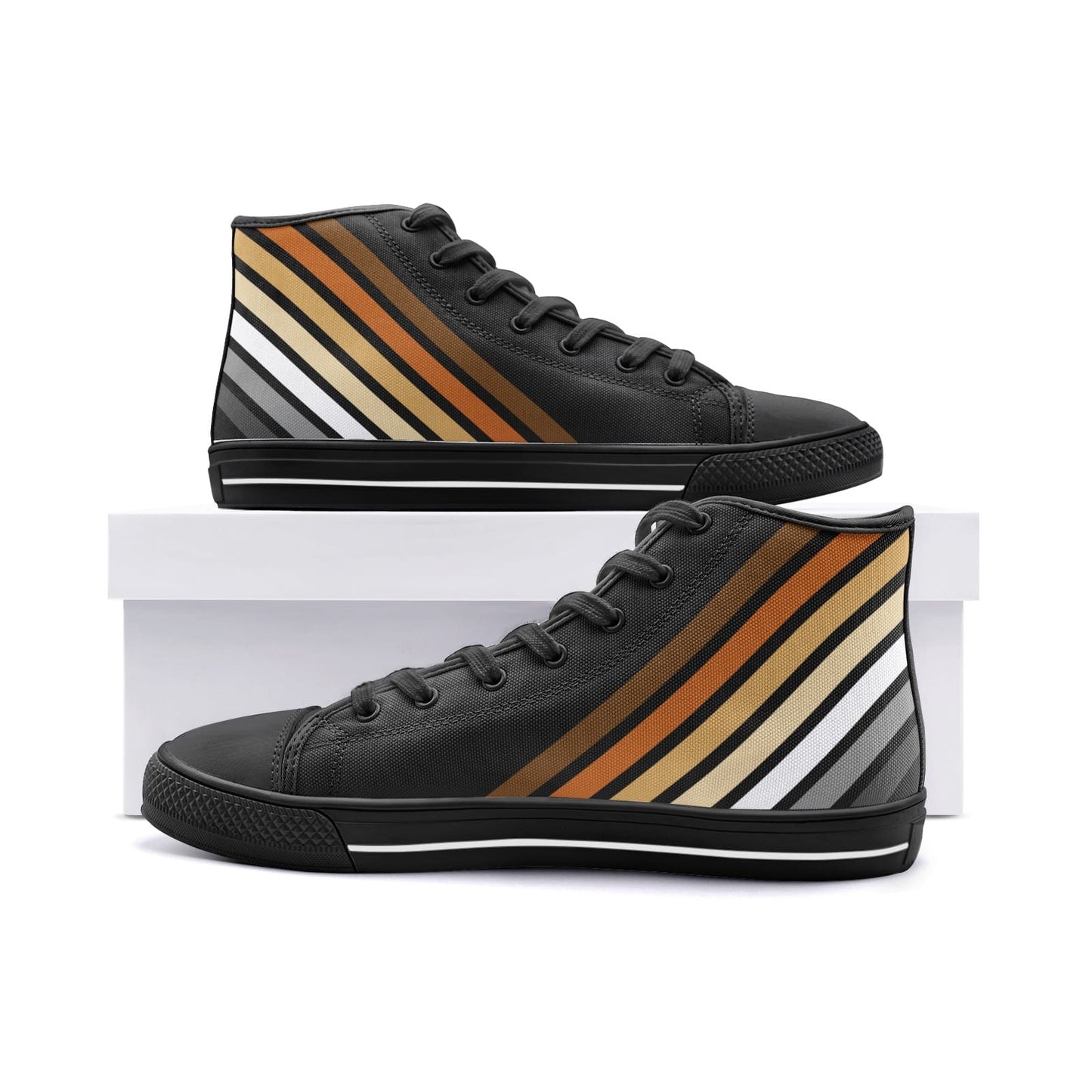bear pride shoes, subtle gay bear sneakers, black