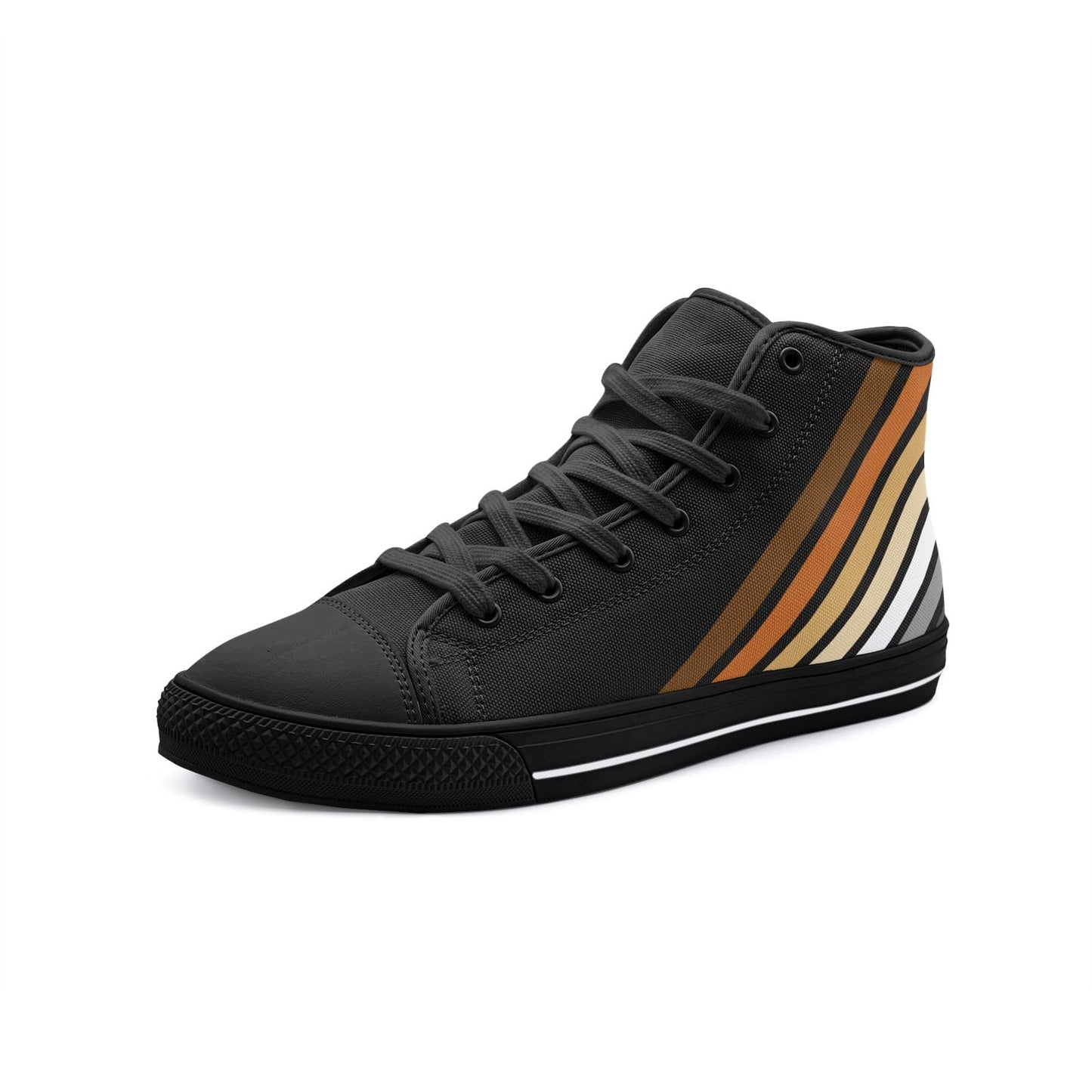 bear pride shoes, subtle gay bear sneakers, black