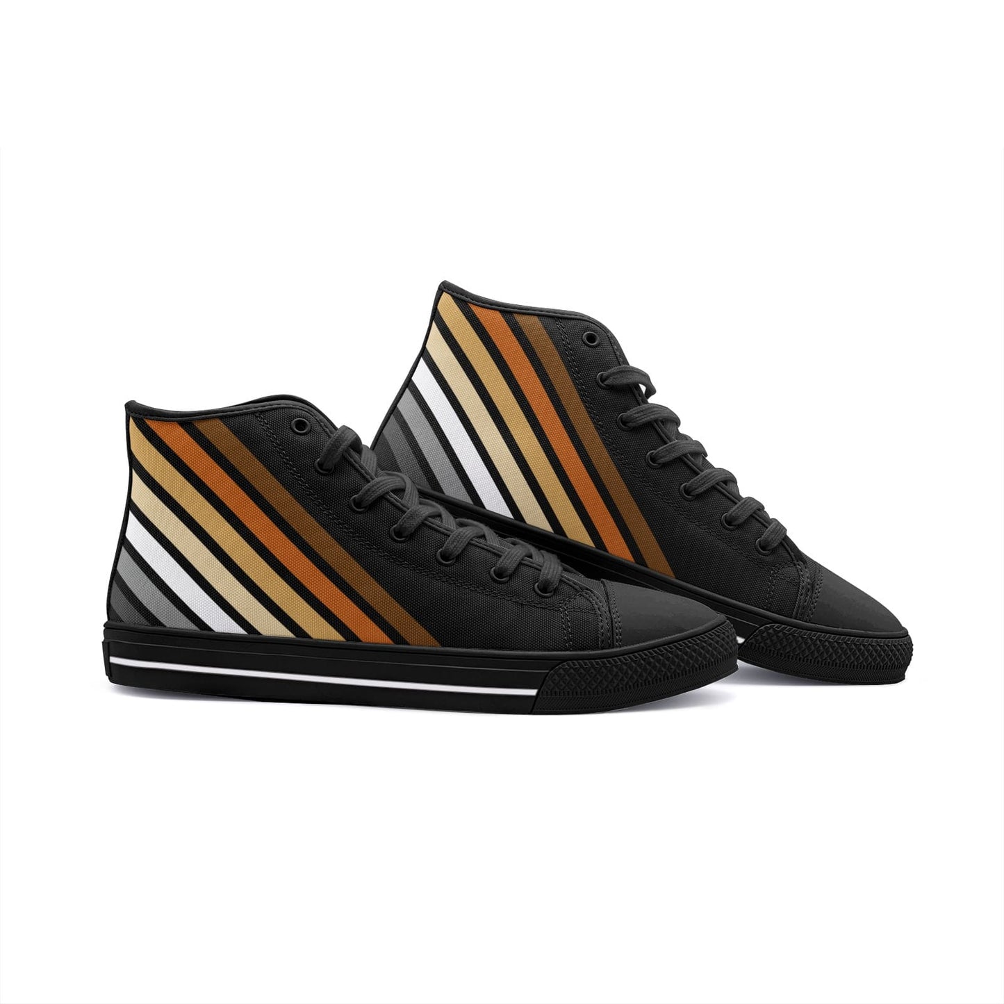 bear pride shoes, subtle gay bear sneakers, black