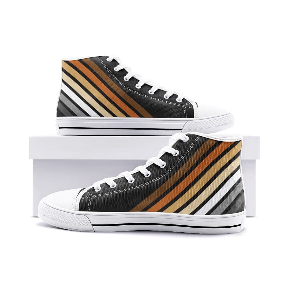 bear pride shoes, subtle gay bear sneakers, white