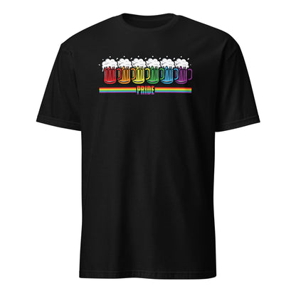 LGBT pride shirt, rainbow beer lover tee, black