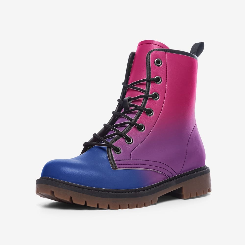 bisexual shoes, bi pride combat boots