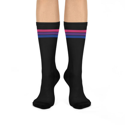 bisexual socks, bi pride flag, front