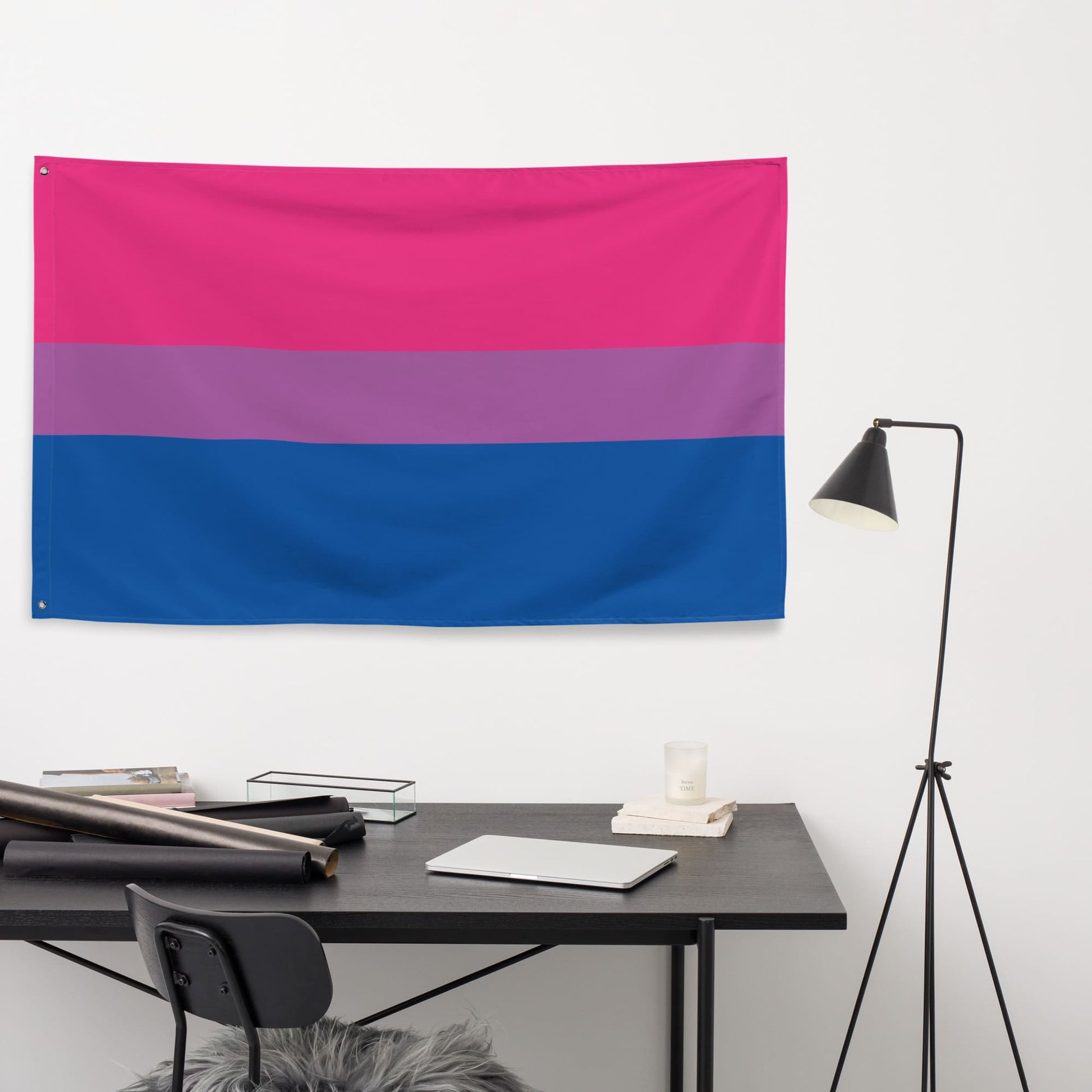 Bisexual flag wall tapestry, in use