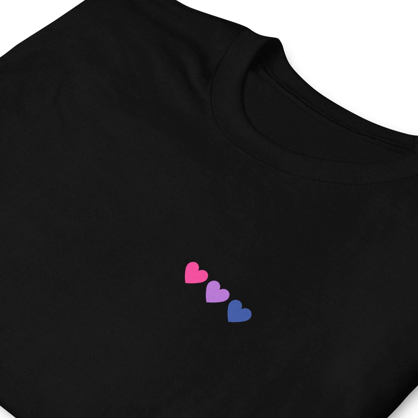 bisexual shirt, subtle bi pride pocket design tee, zoom