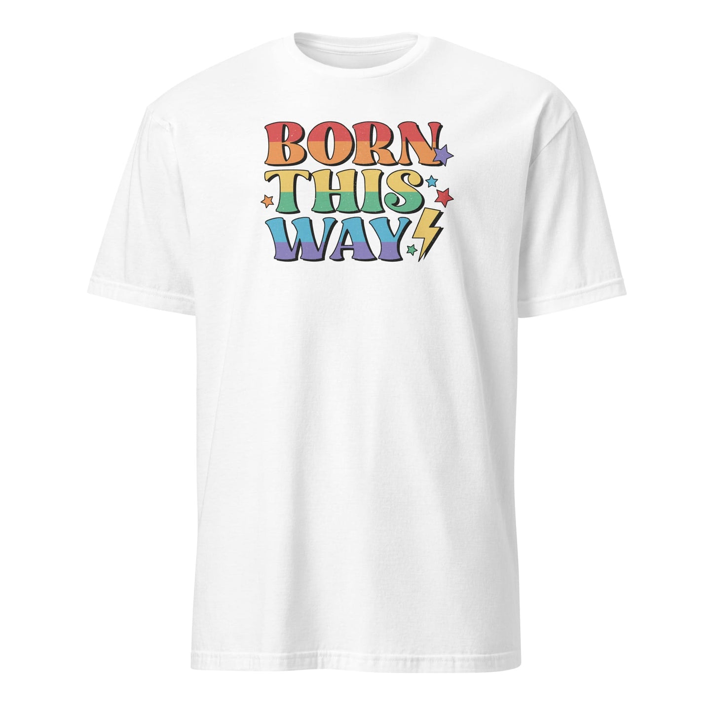 LGBTQ pride shirt, born this way tee, white