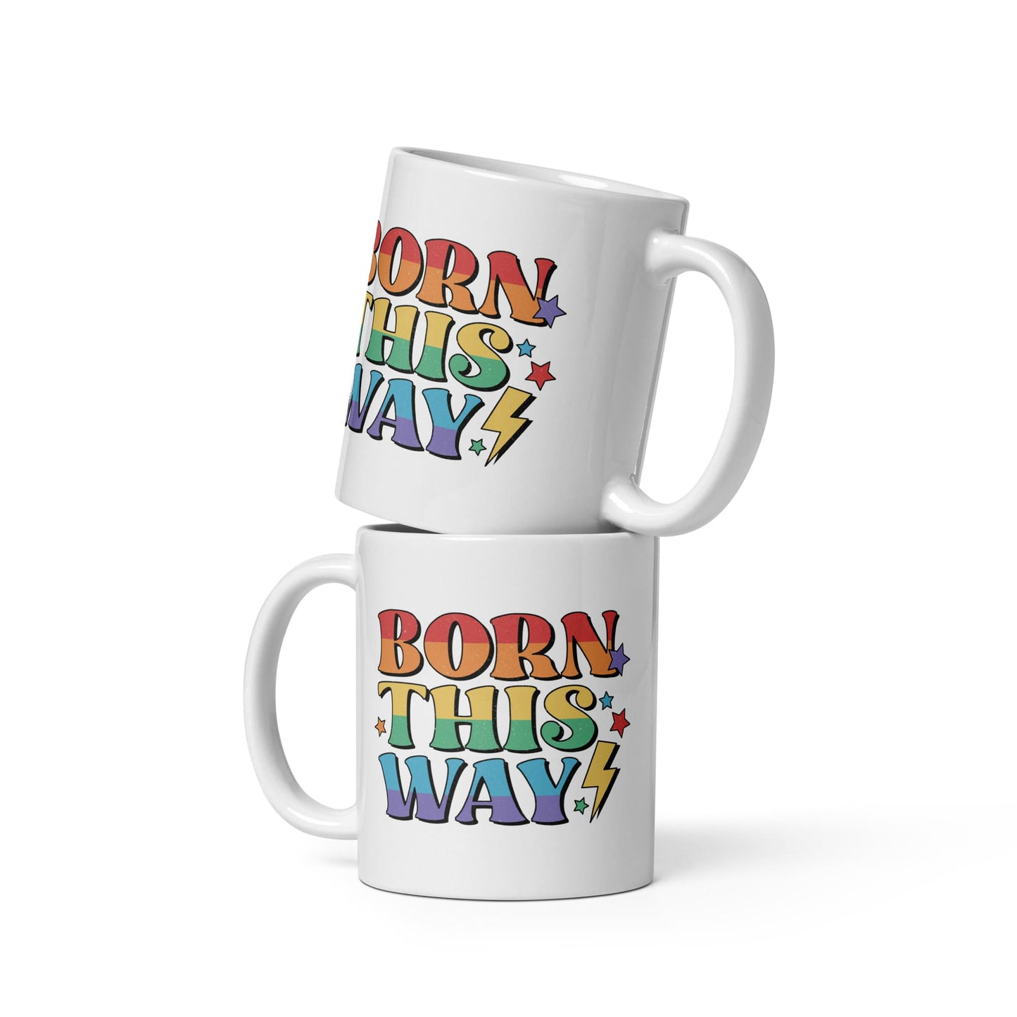 LGBTQ pride mug, born this way coffee or tea cup both sides