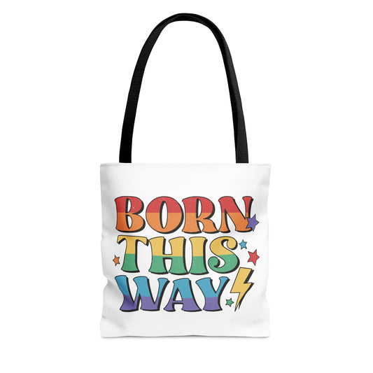 LGBTQ pride tote bag, born this way bag