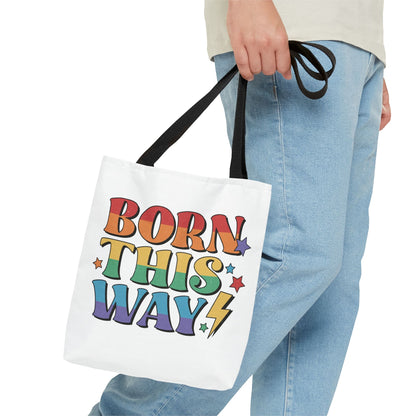 LGBTQ pride tote bag, born this way bag, small