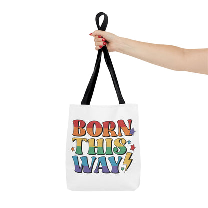 LGBTQ pride tote bag, born this way bag, small