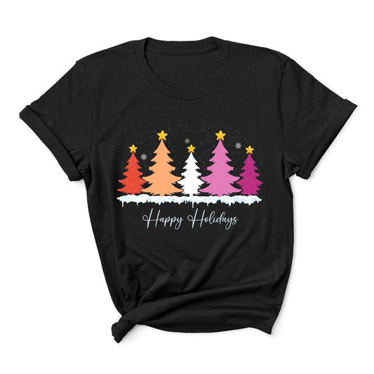 Happy holidays Christmas lesbian shirt