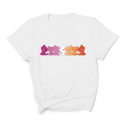 lesbian shirt, cute cats sunset flag colors tee, main
