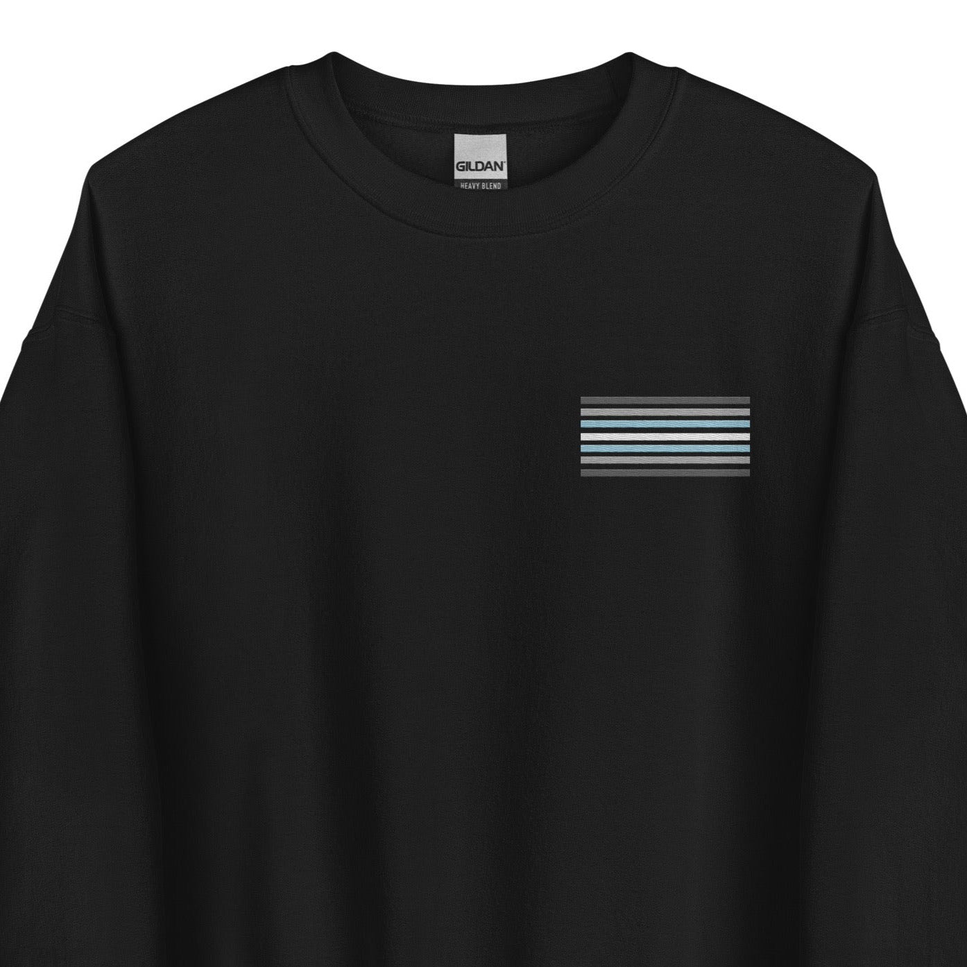 demiboy sweatshirt, subtle demigender pride flag embroidered pocket design sweater, main
