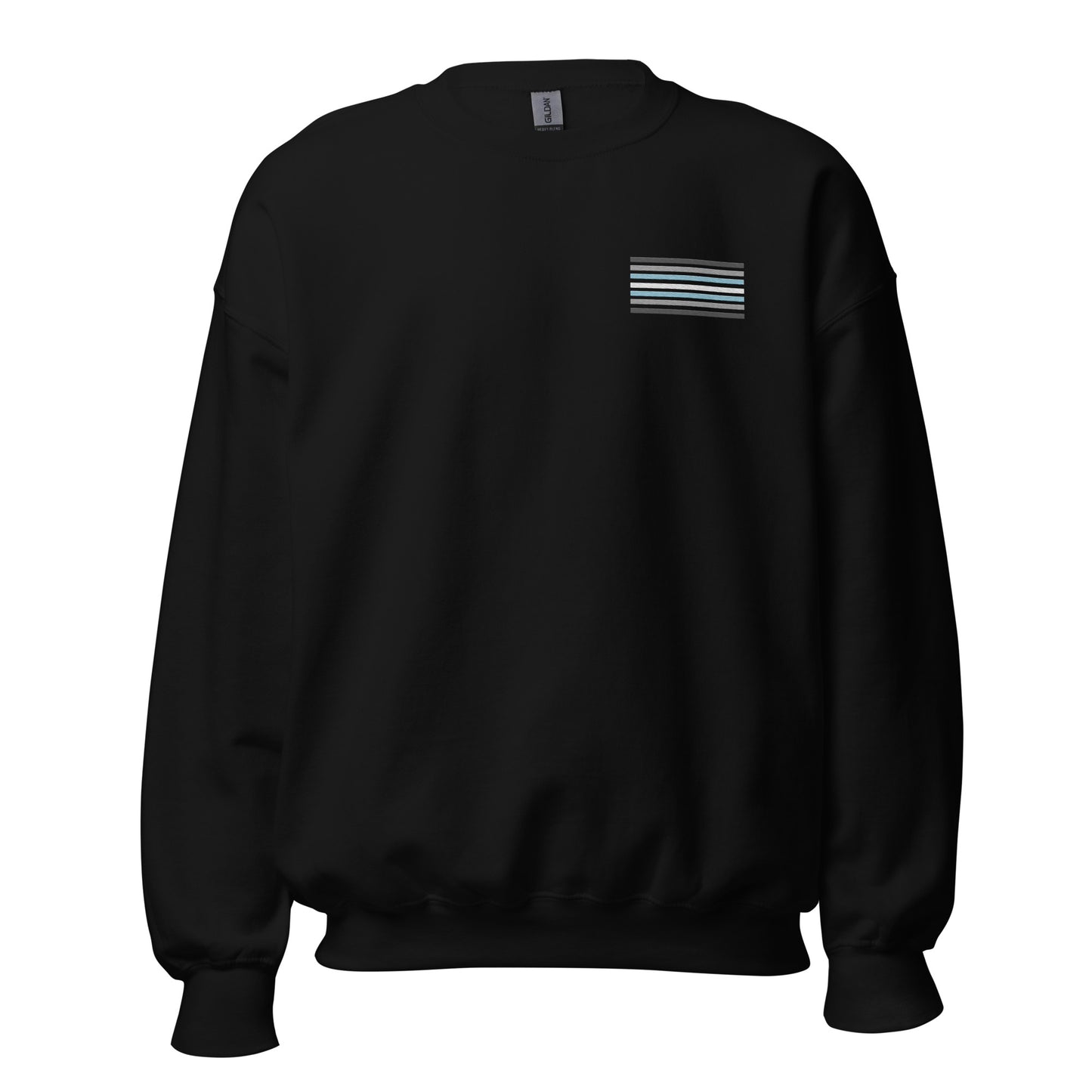 demiboy sweatshirt, subtle demigender pride flag embroidered pocket design sweater, hang