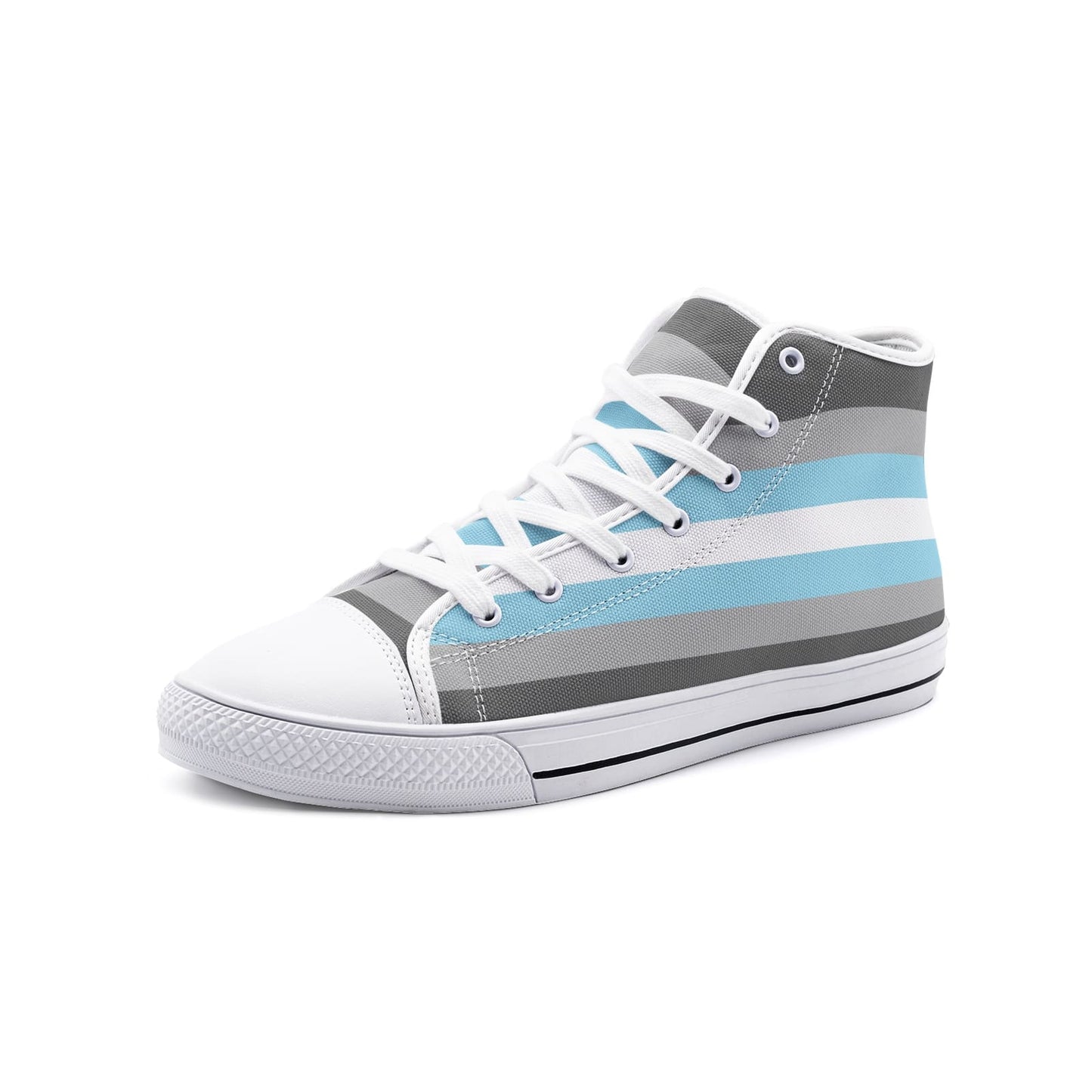 demiboy shoes, demiman pride flag sneakers, white