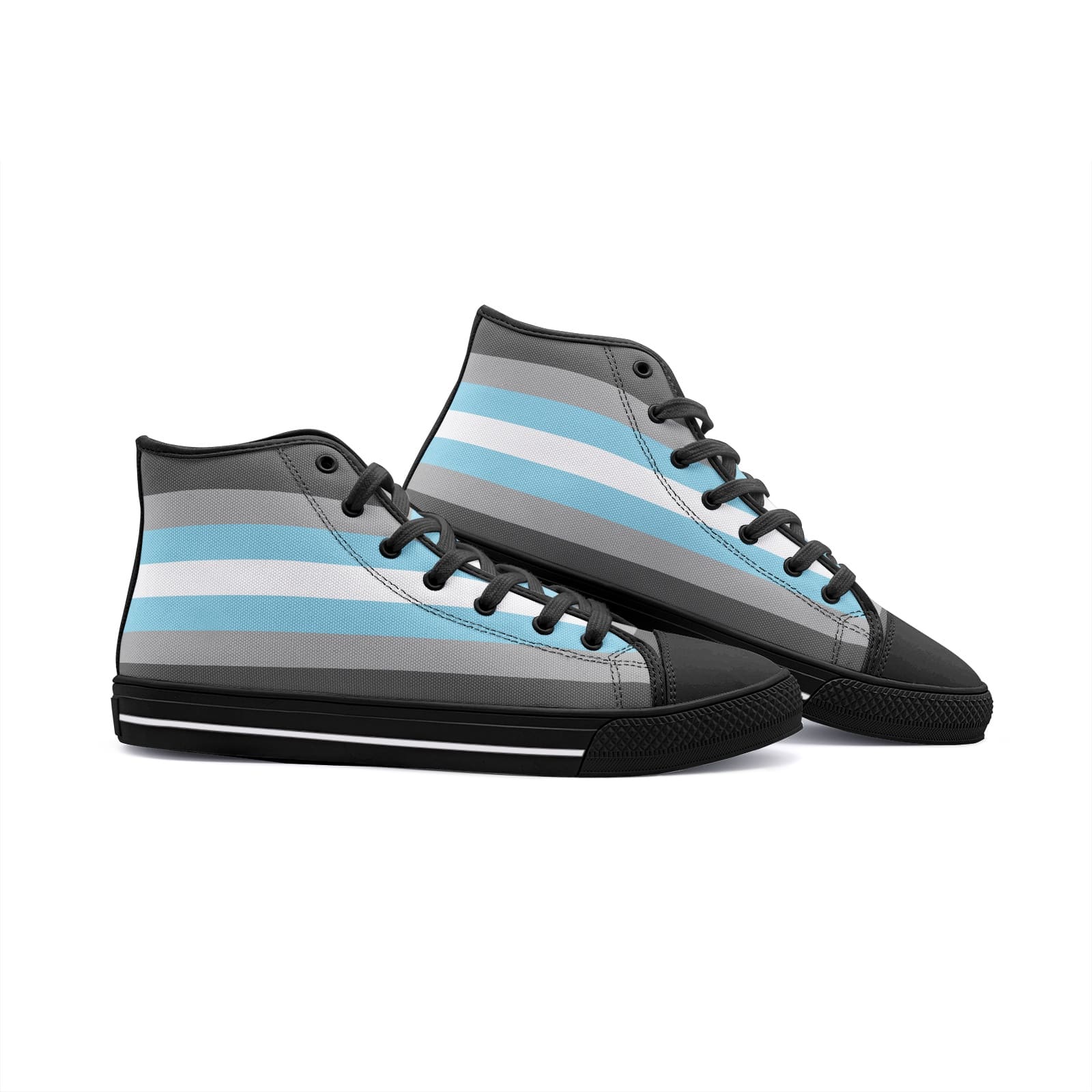 demiboy shoes, demiman pride flag sneakers, black