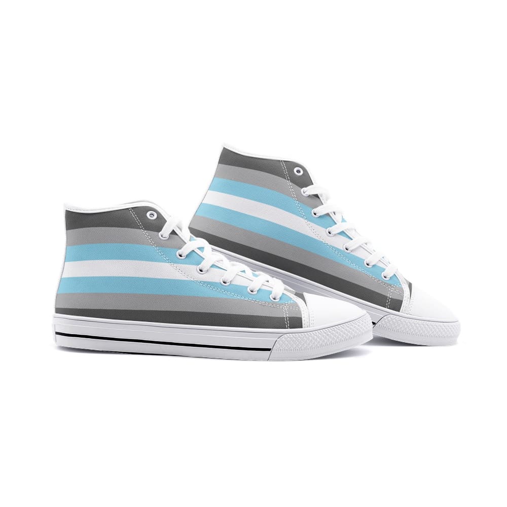 demiboy shoes, demiman pride flag sneakers, white