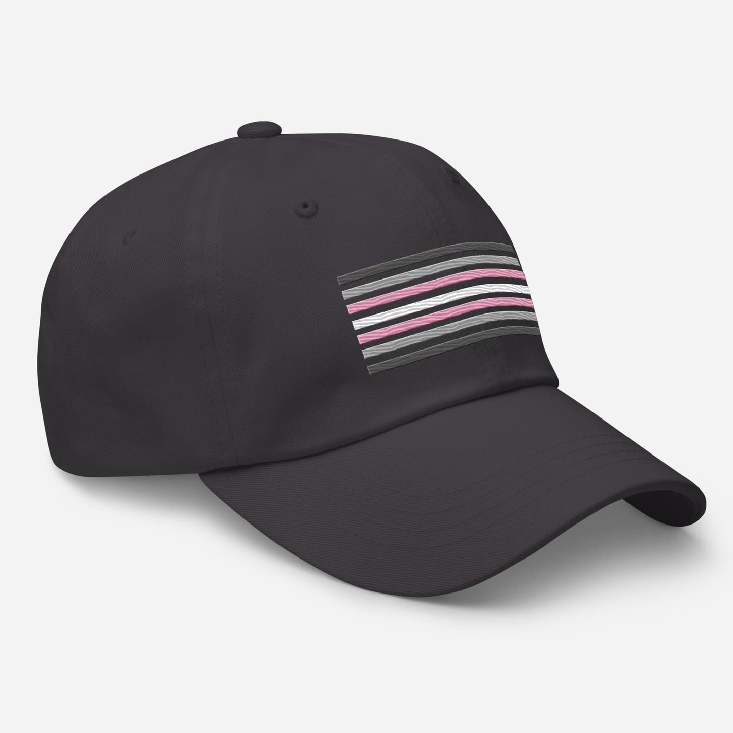 demigirl hat, demigender pride flag embroidered cap, right