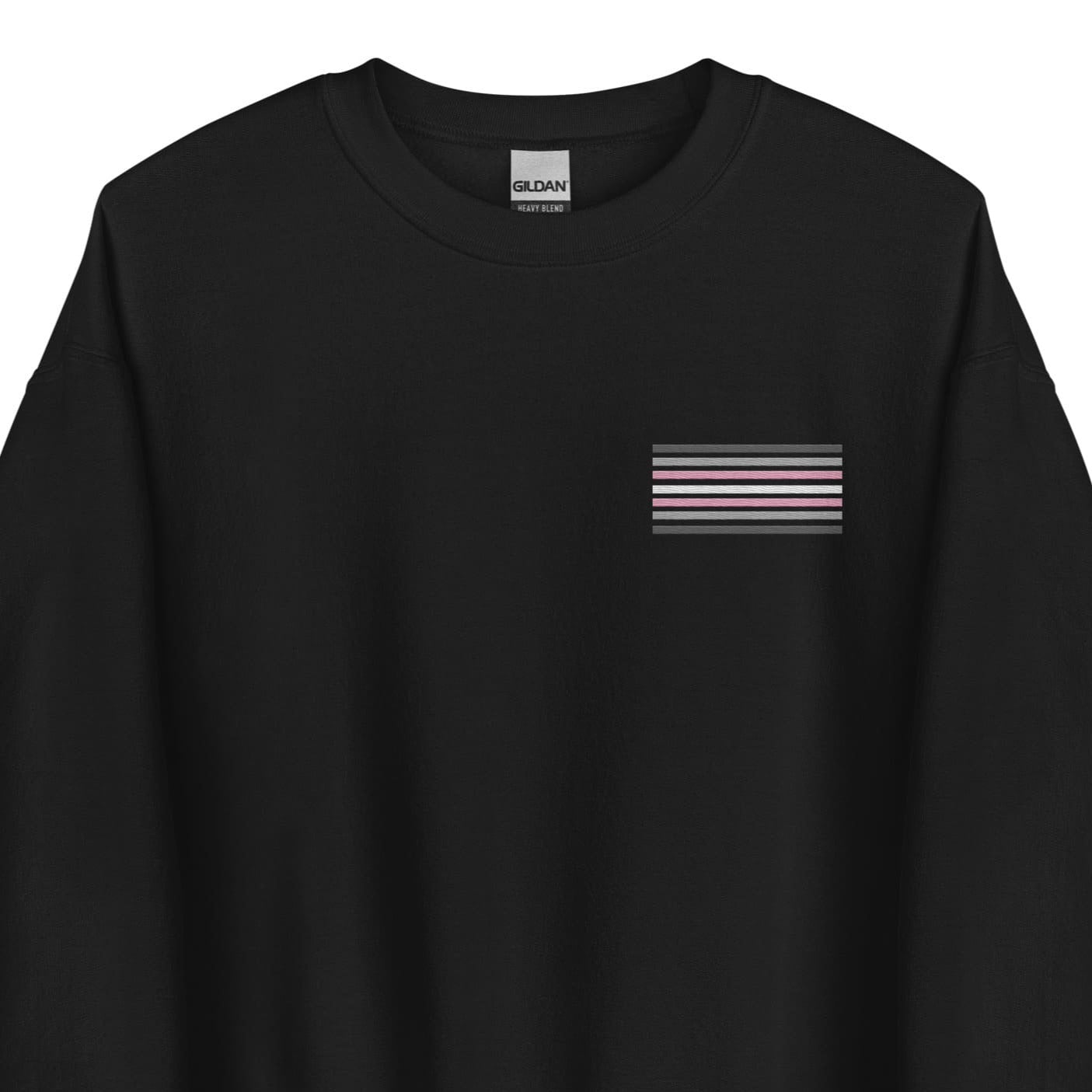 demigirl sweatshirt, subtle demigender pride flag embroidered pocket design sweater, main