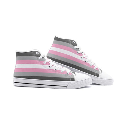 demigirl shoes, demiwoman pride flag sneakers, white