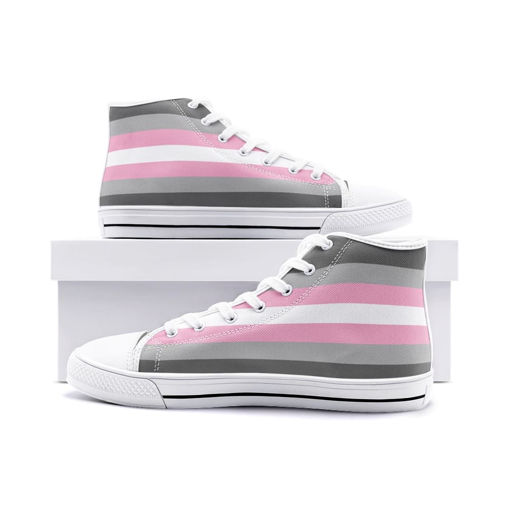 demigirl shoes, demiwoman pride flag sneakers, white
