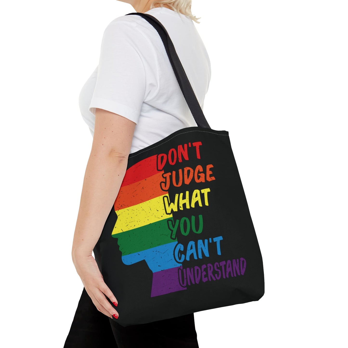 pride tote bag, LGBT awareness bag, medium