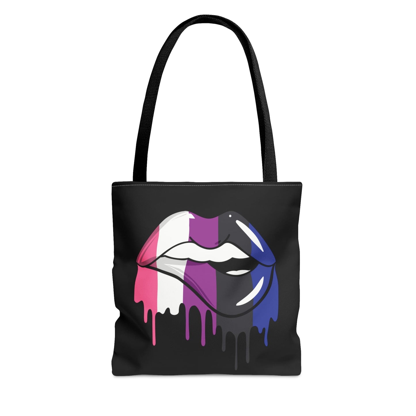 genderfluid tote bag, sexy dripping lips
