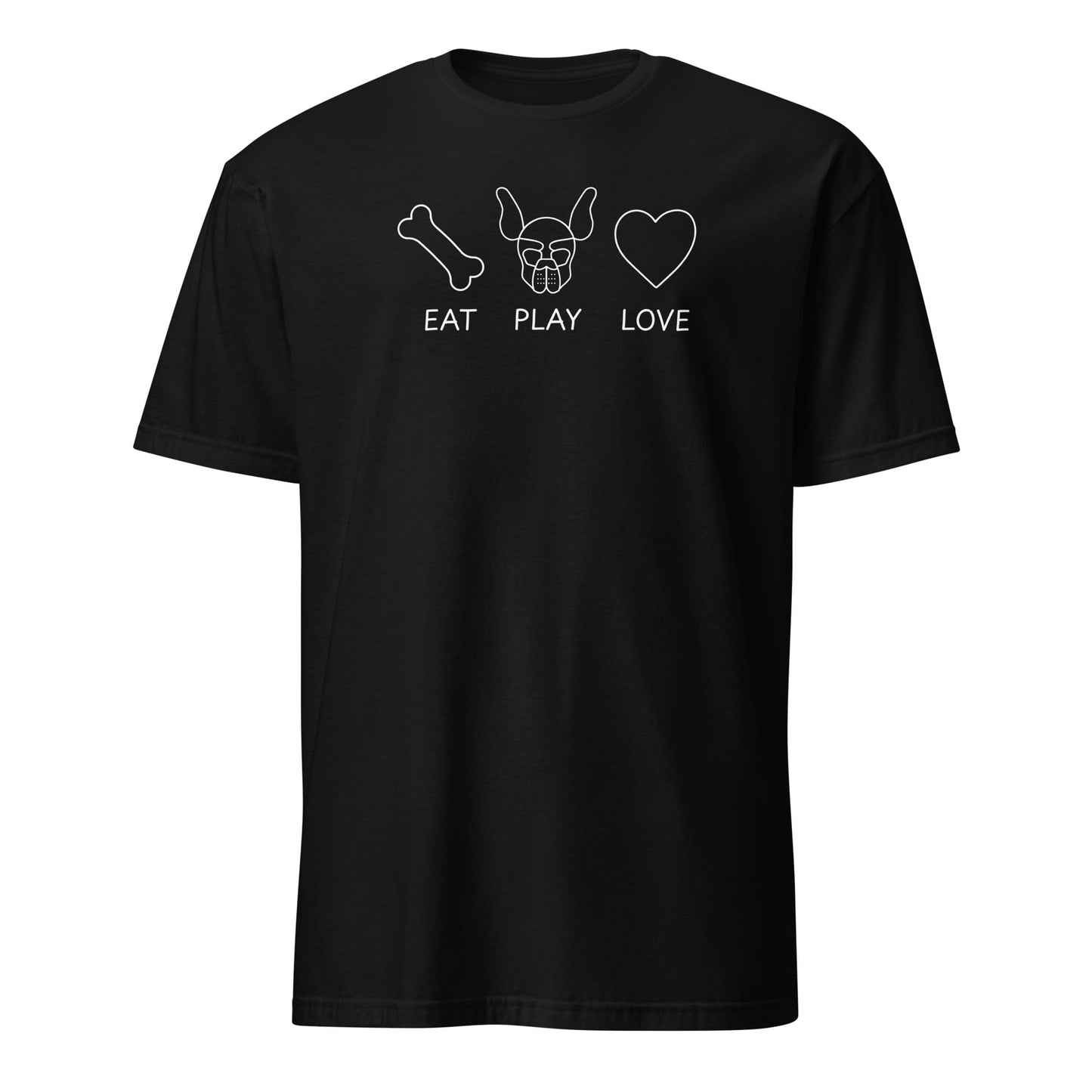 Black t-shirt with white graphics and text on a white background: Pup Play Shirt, Funny Pet Play Tee, Puppy & Handler T-shirts, Human Puppy Shirt, Puppy Hood Tee, Gift, Petplay Gift
