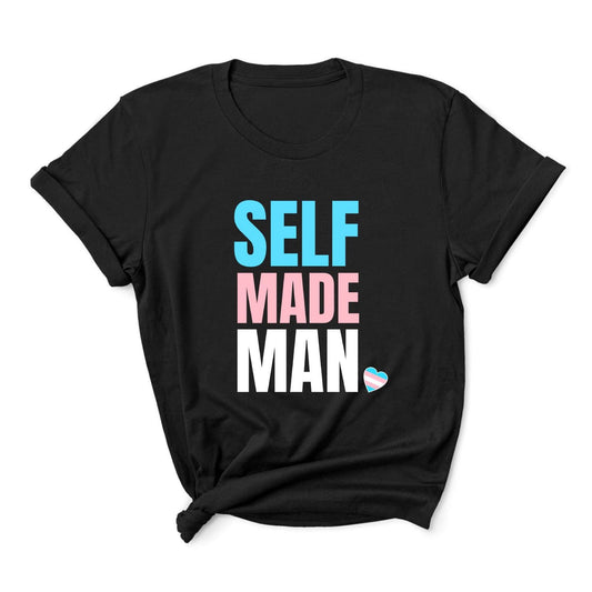 transgender FTM shirt, self made man trans pride, main