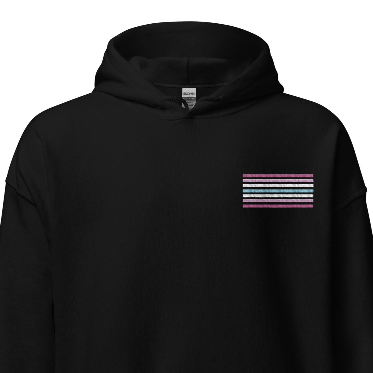 femboy hoodie, subtle femboi pride flag embroidered pocket design hooded sweatshirt, main
