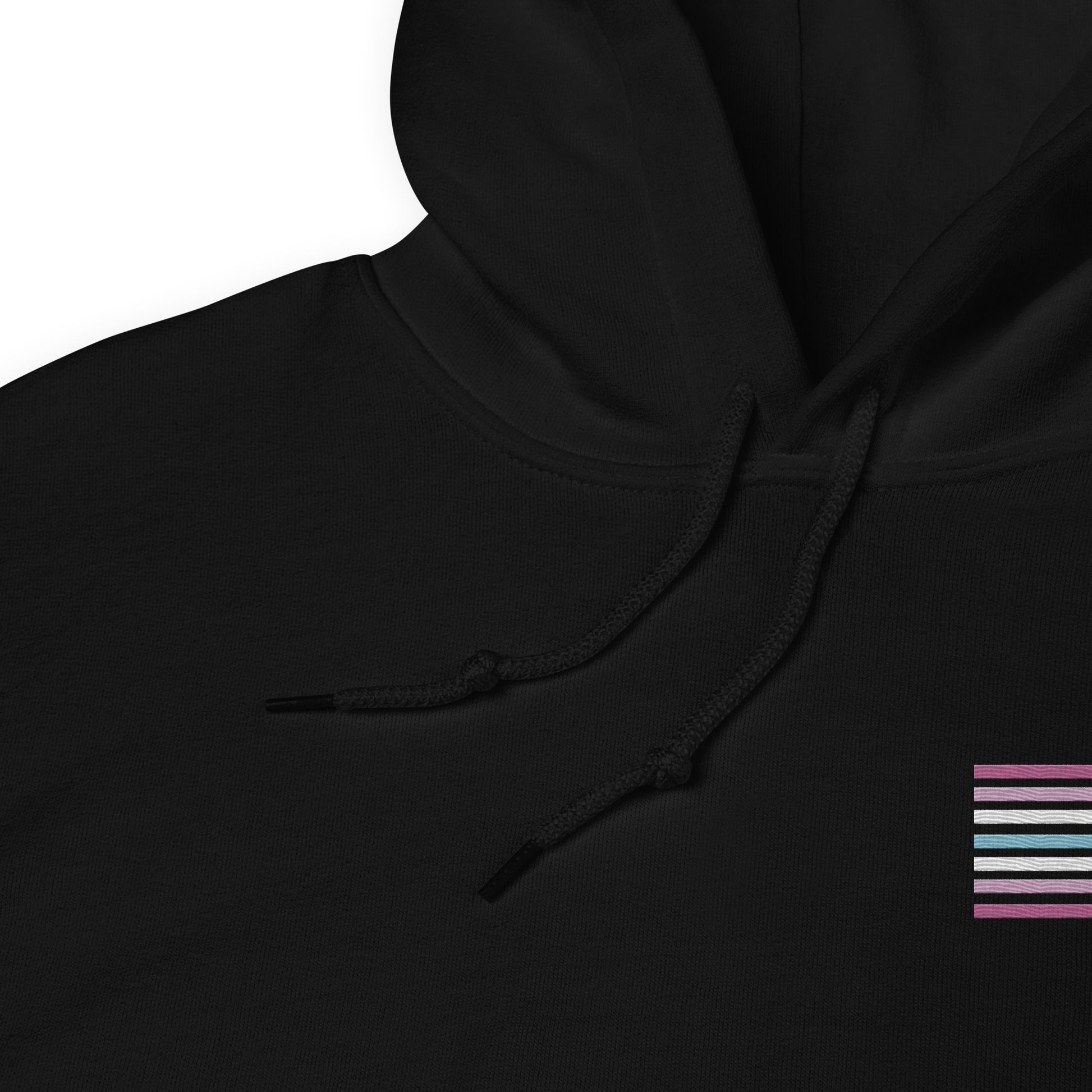 femboy hoodie, subtle femboi pride flag embroidered pocket design hooded sweatshirt, strings