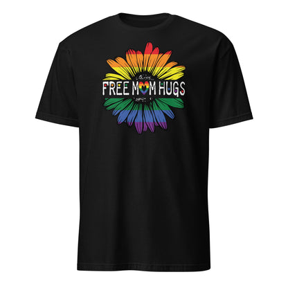 LGBTQ ally shirt, free mom hugs rainbow pride, black