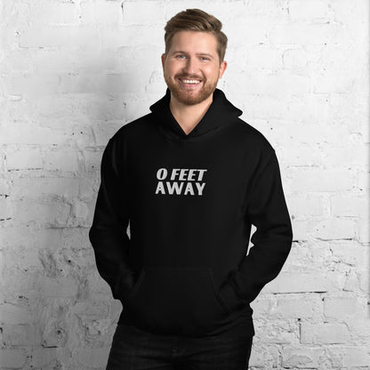 mlm gay hoodie, funny embroidered grindr quote, model 2