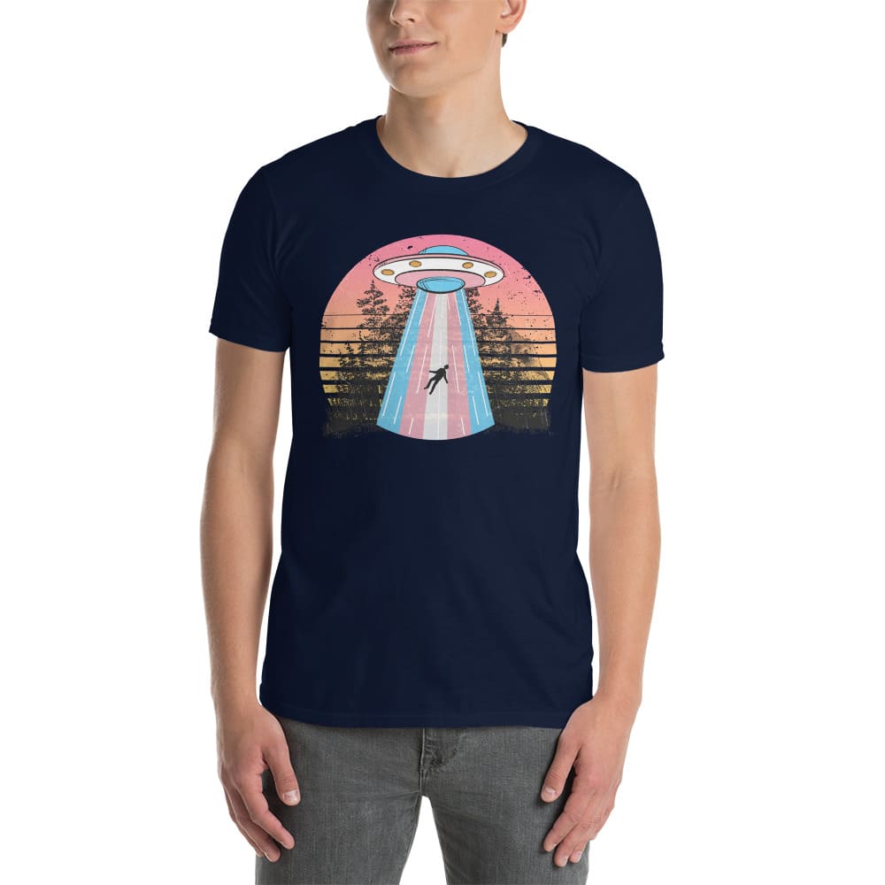 transgender shirt, UFO abduction by aliens, male model