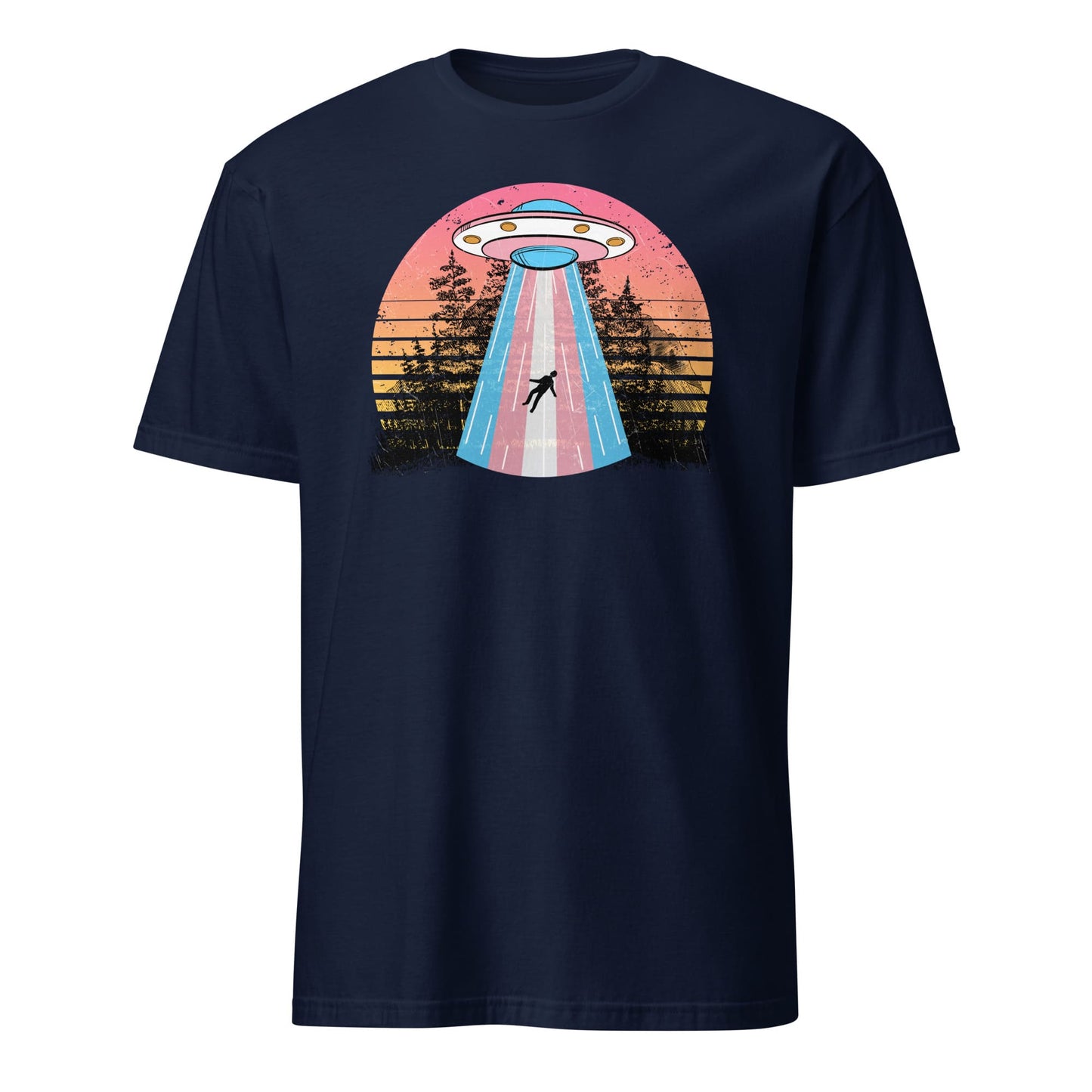 transgender shirt, UFO abduction by aliens, navy