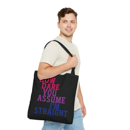 funny bisexual tote bag, large