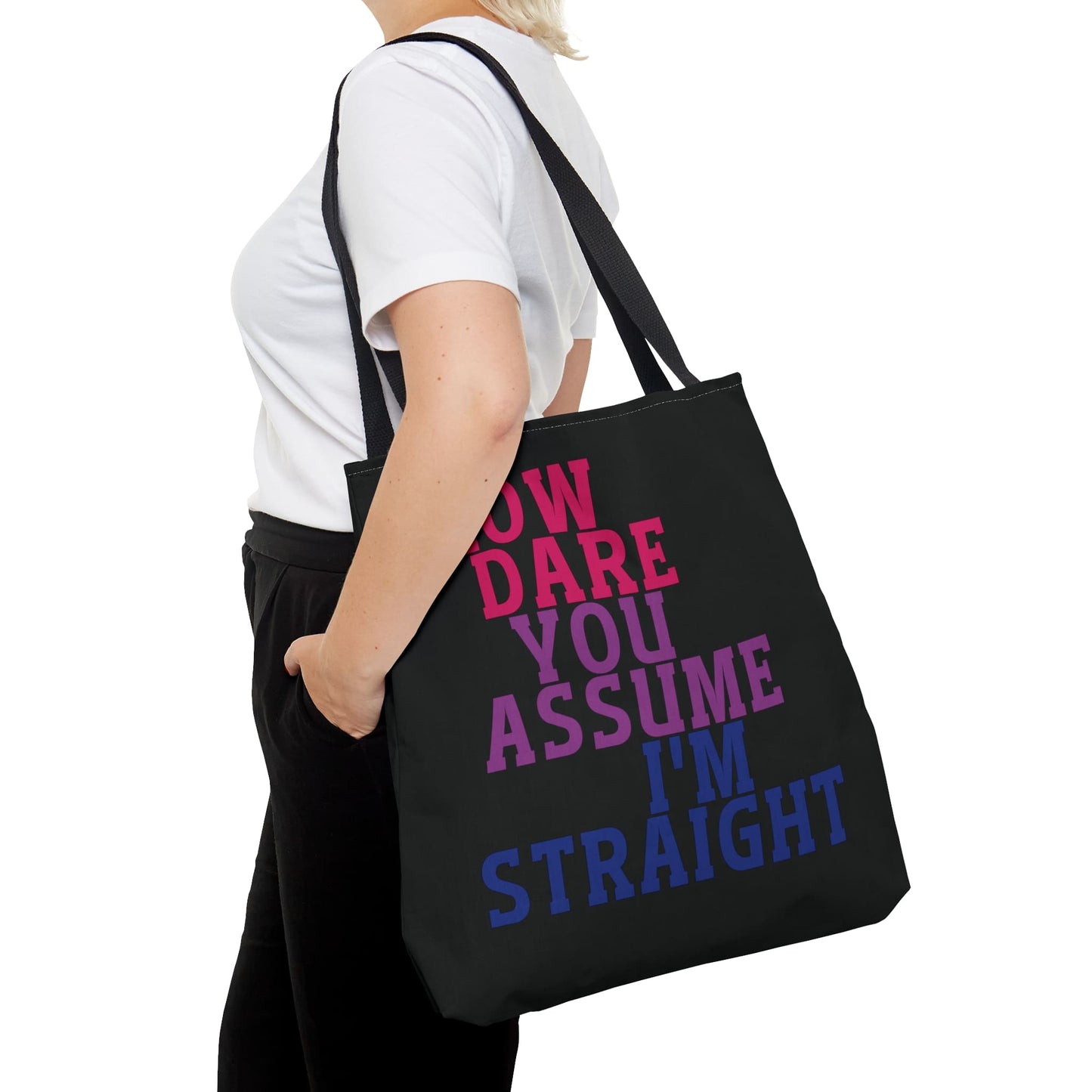 funny bisexual tote bag, large