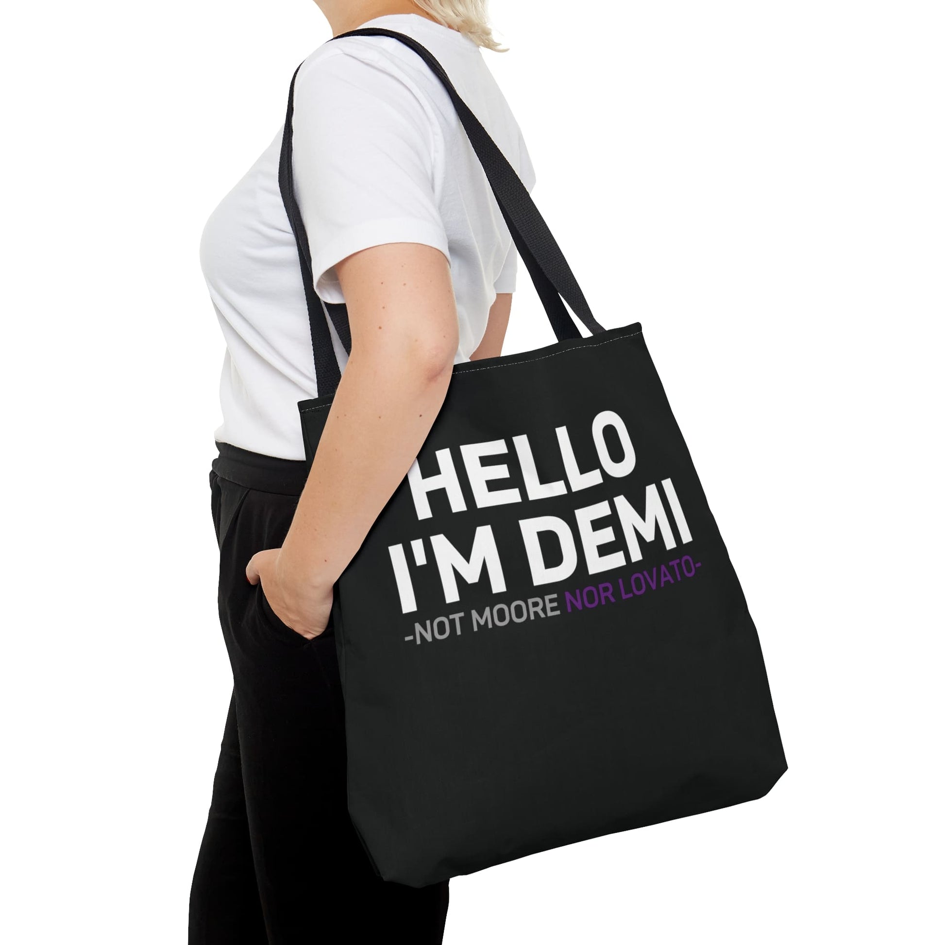 funny demisexual tote bag, large