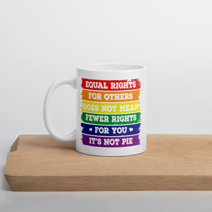 LGBTQ equal rights coffee or tea mug on table