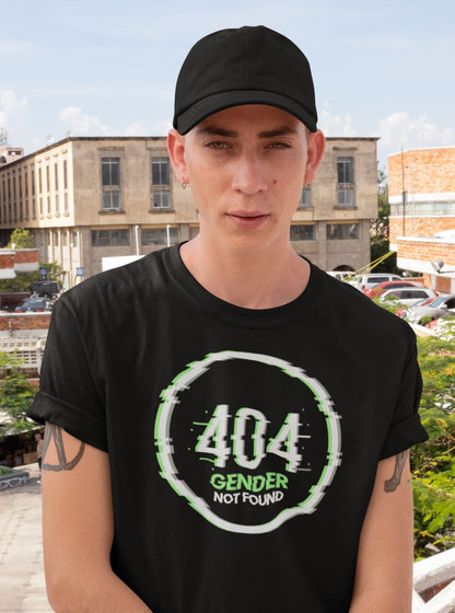 agender shirt, funny error gender not found, in use