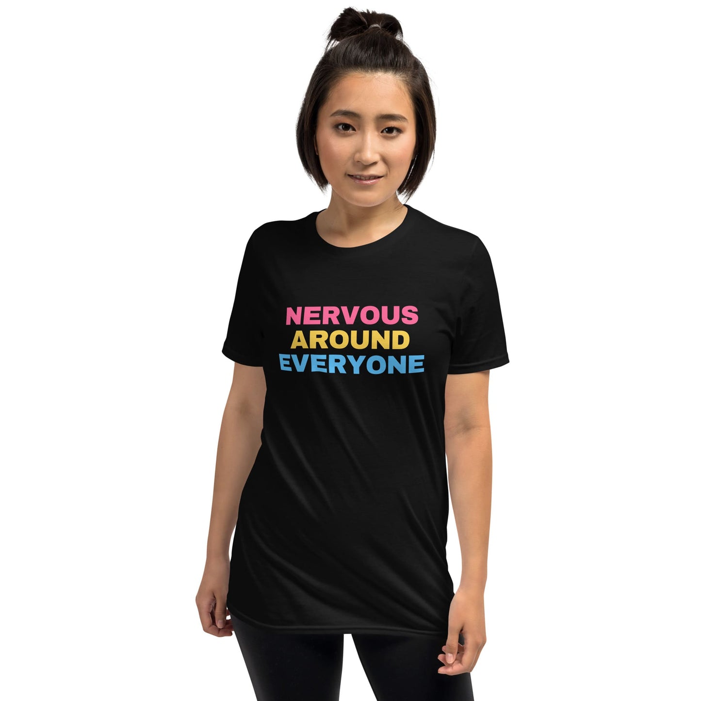 pansexual shirt, fun pan pride quote, female model