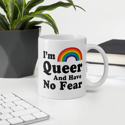 queer mug, funny LGBTQ coffee or tea cup on desk