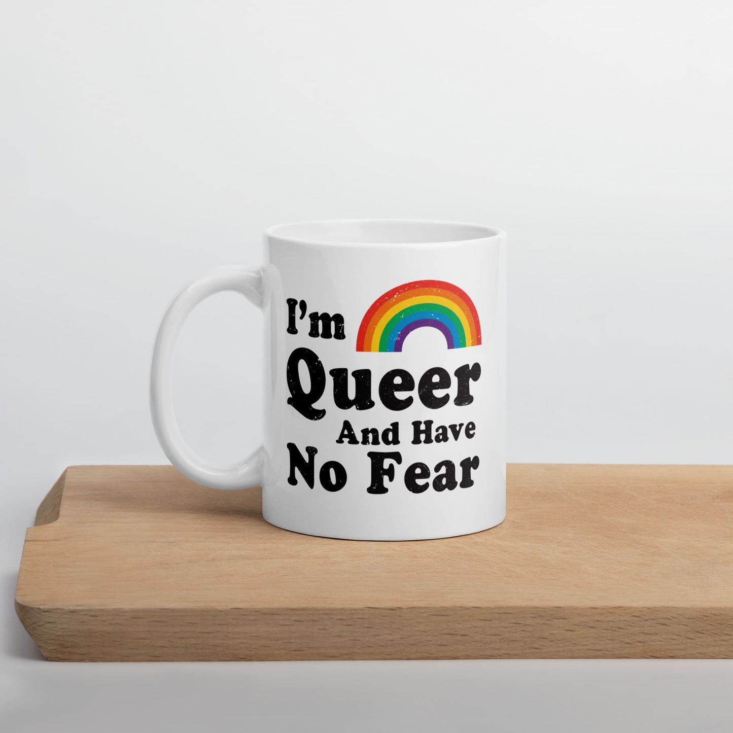queer mug, funny LGBTQ coffee or tea cup on table